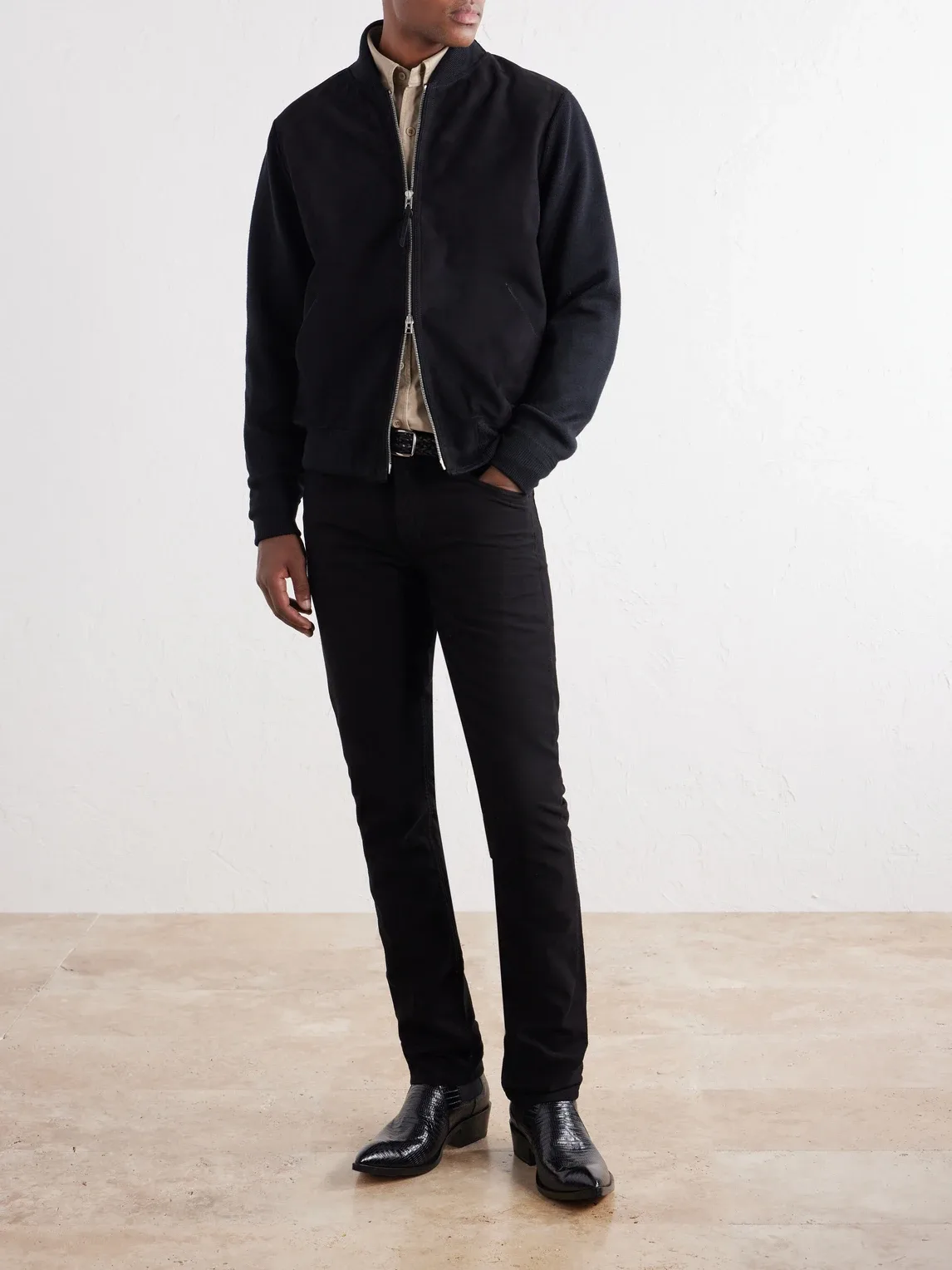 Suede and Milano Stitch Wool Bomber Jacket by Tom Ford