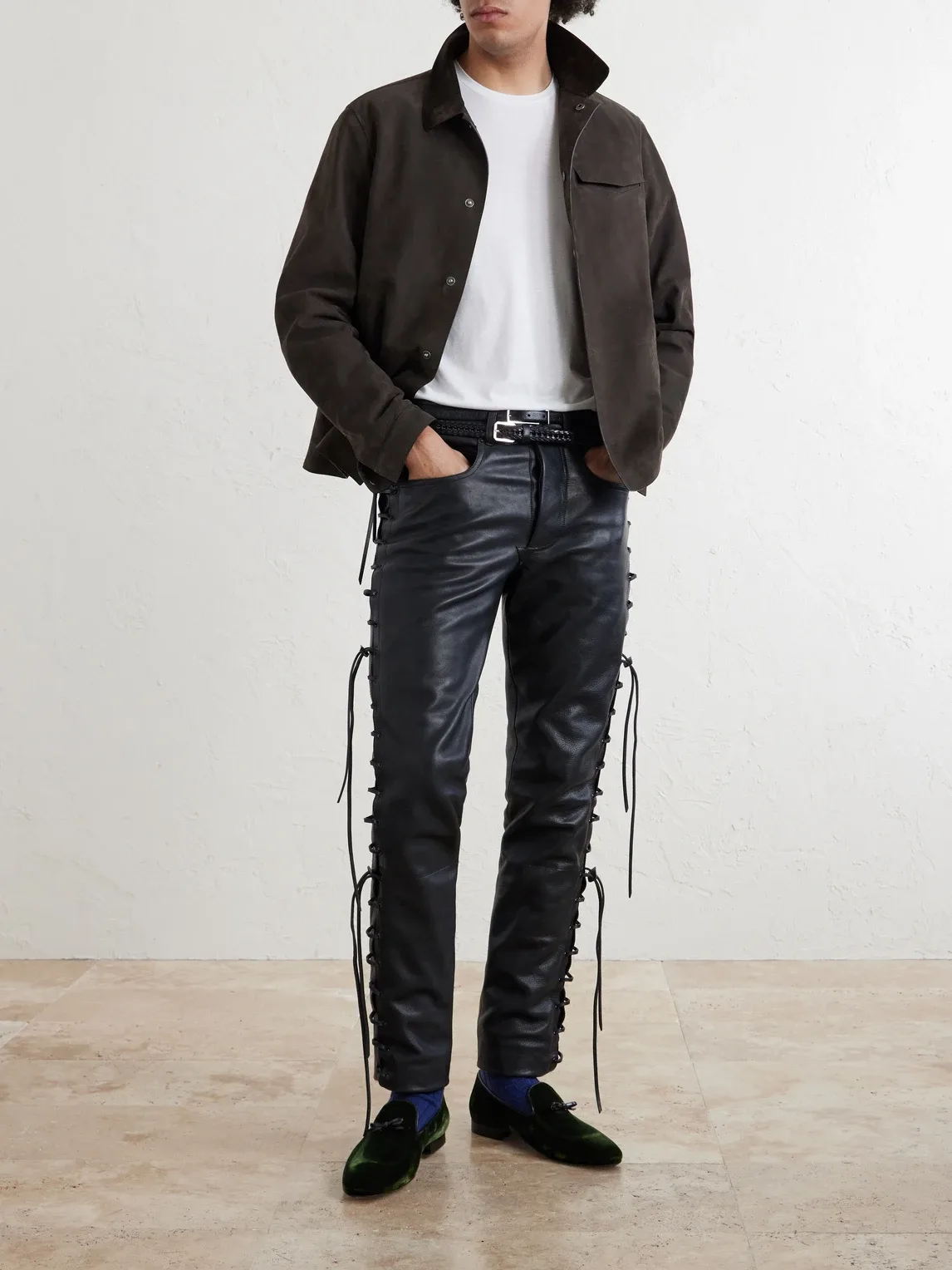 Straight-Leg Full-Grain Leather Trousers by Tom Ford