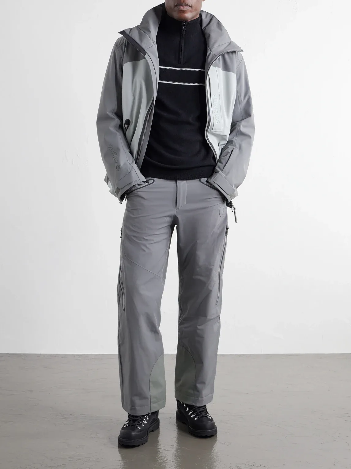 Kuno Striped Jacquard-Knit Wool Half-Zip Ski Midlayer by Bogner