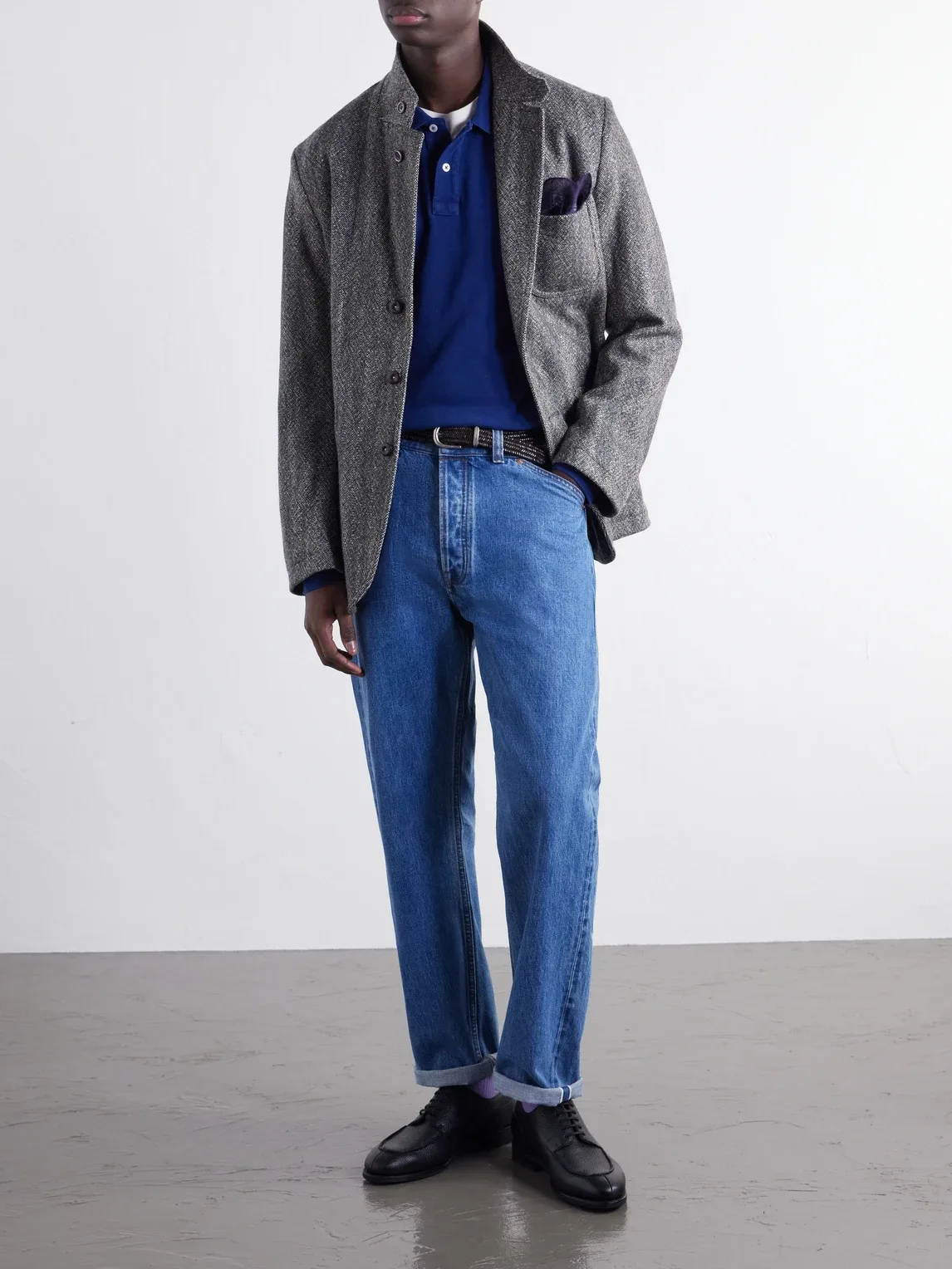 Indigo-Dyed Cotton-Piqu Polo Shirt