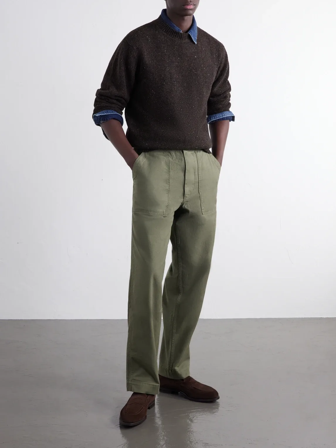 Donegal Mlange Wool, Cashmere and Silk-Blend Sweater