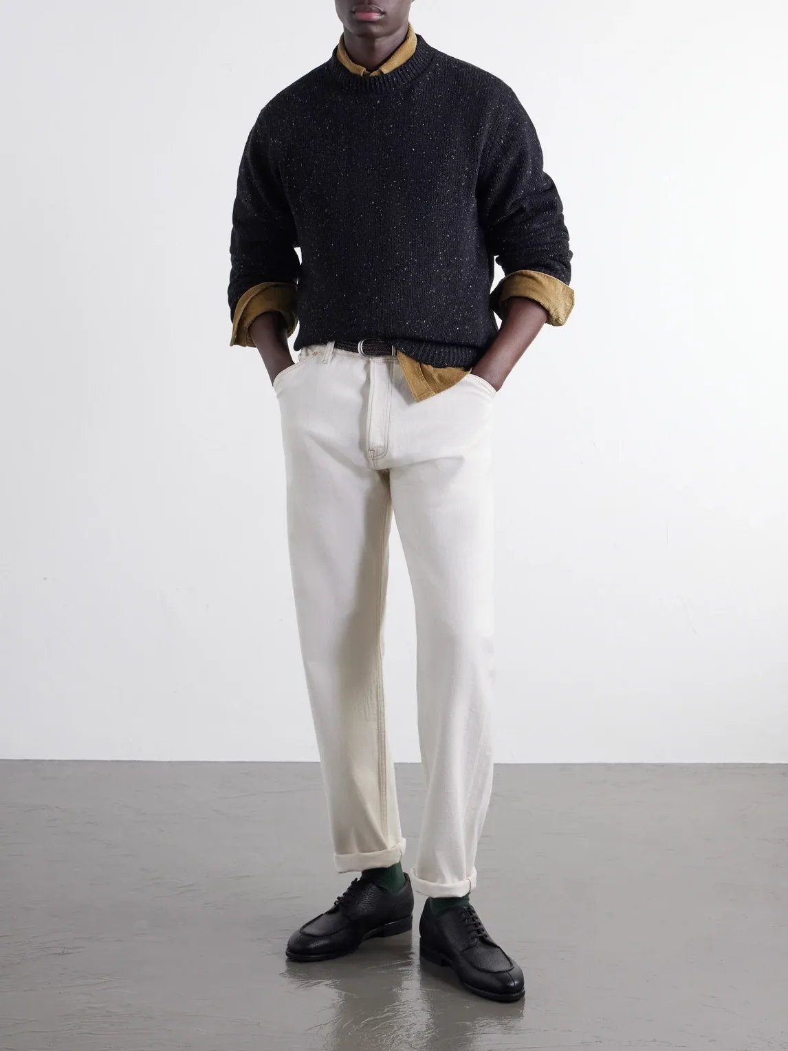Donegal Mlange Wool, Silk and Cashmere-Blend Sweater