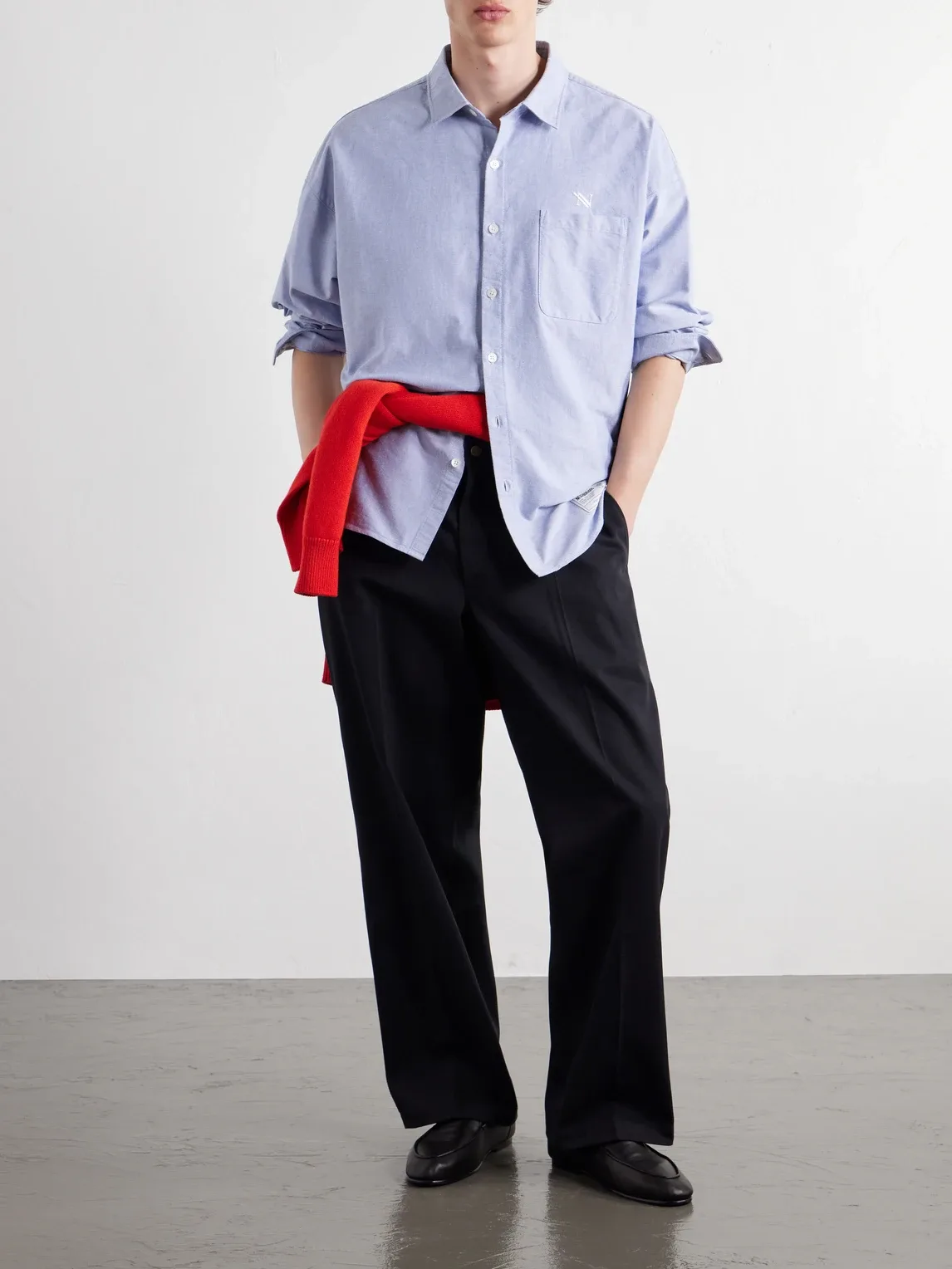 Logo-Embroidered Cotton Oxford Shirt