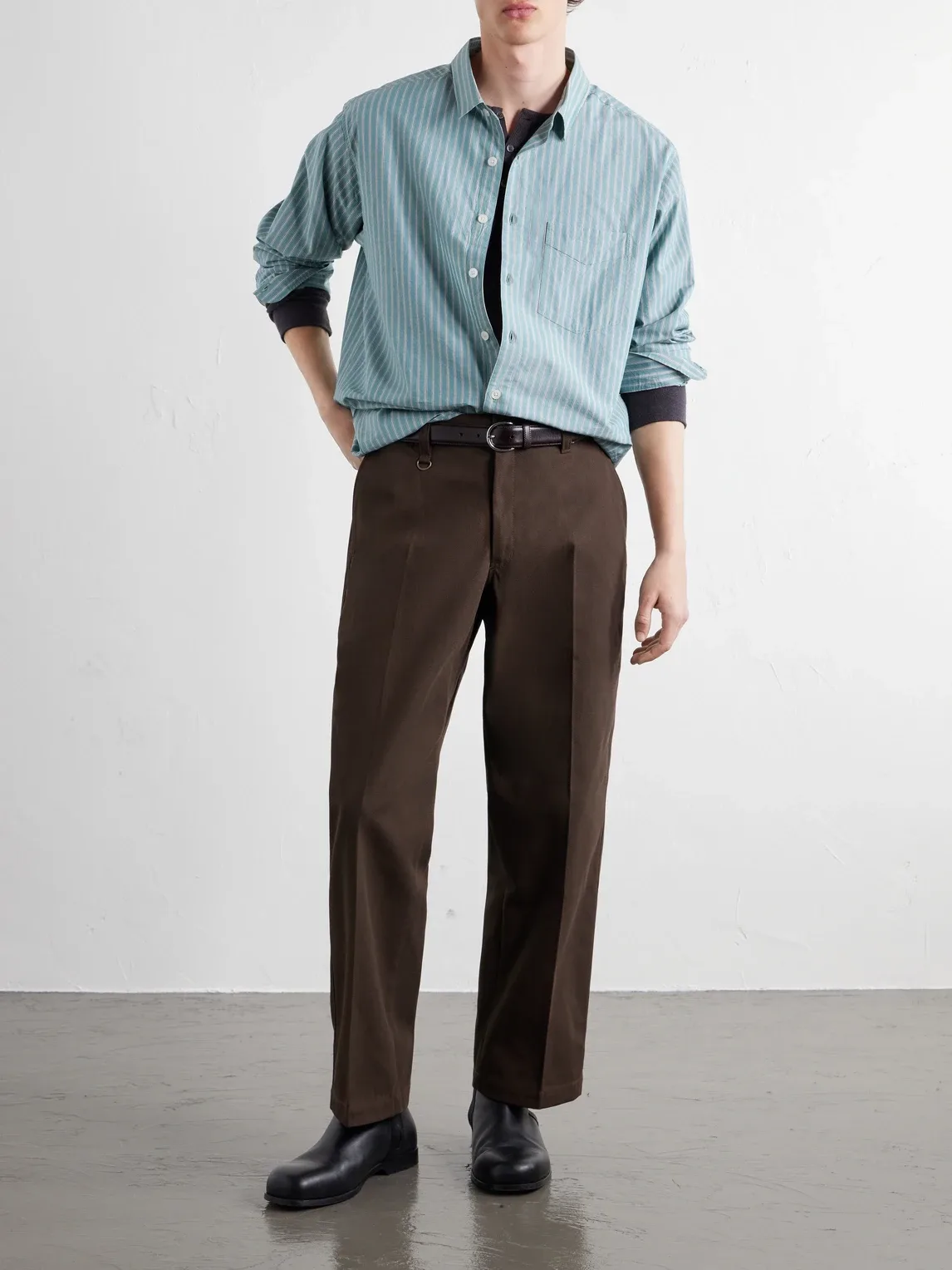 Striped Cotton and Lyocell-Blend Poplin Shirt