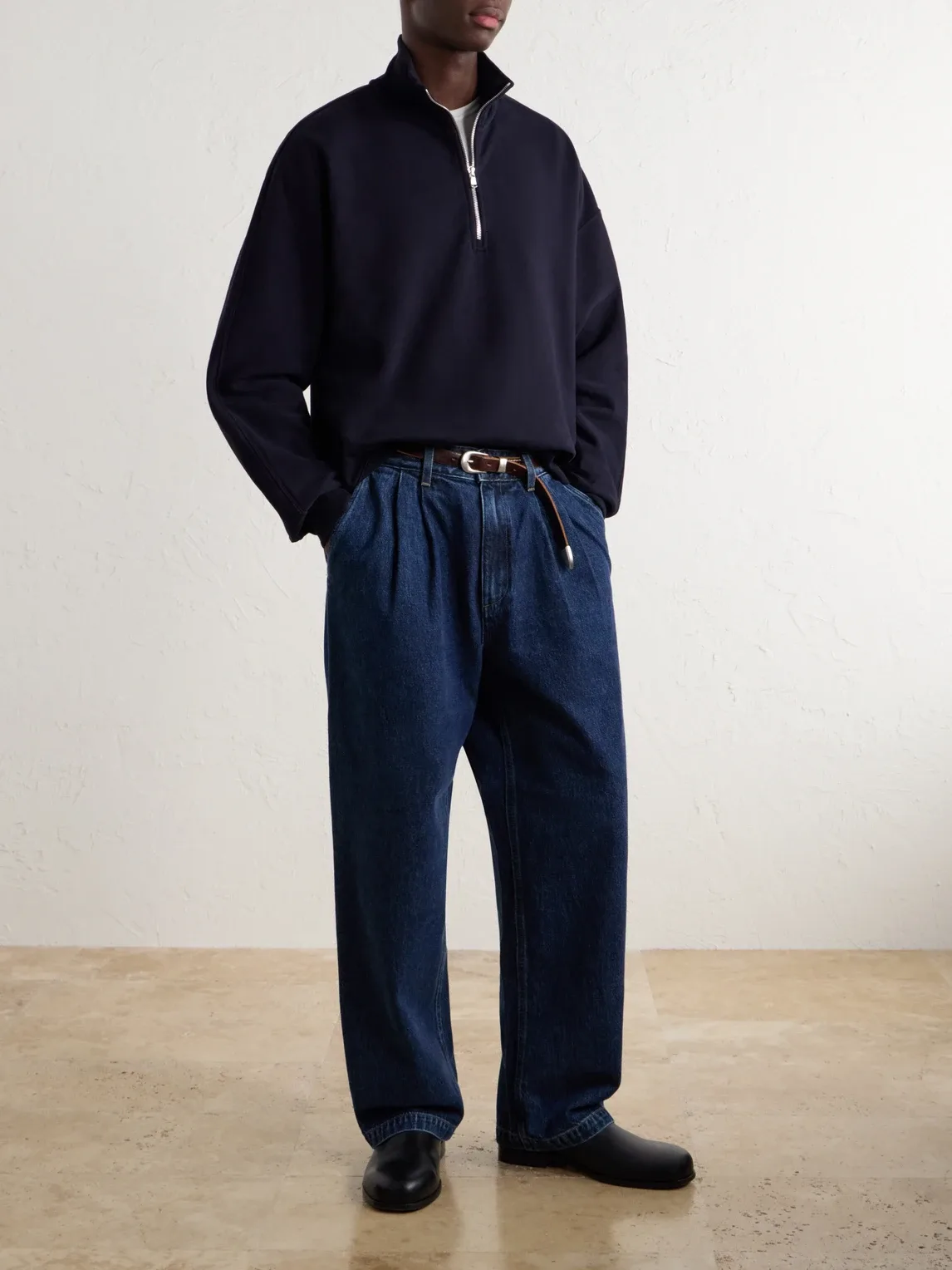 Idris Cotton-Jersey Half-Zip Sweatshirt