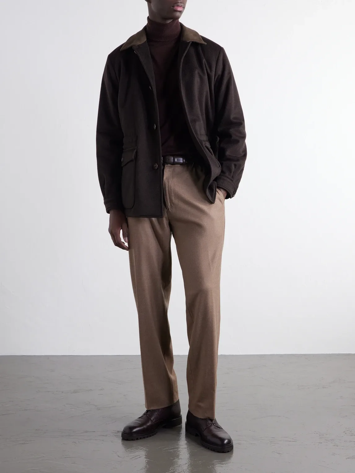 Straight-Leg Woven Virgin Wool Trousers