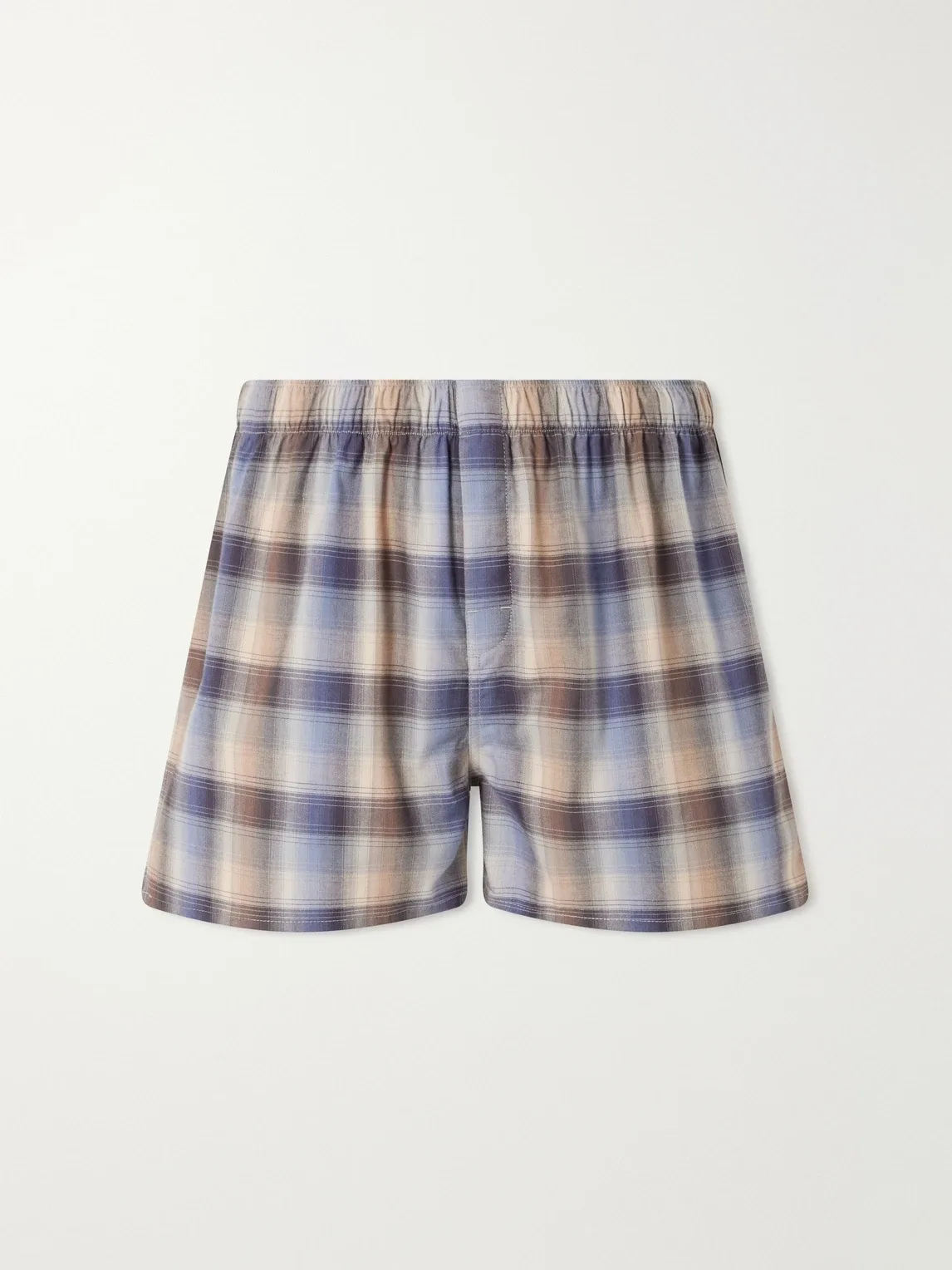 Auralee Checked Organic Cotton-Flannel Boxers by Tekla