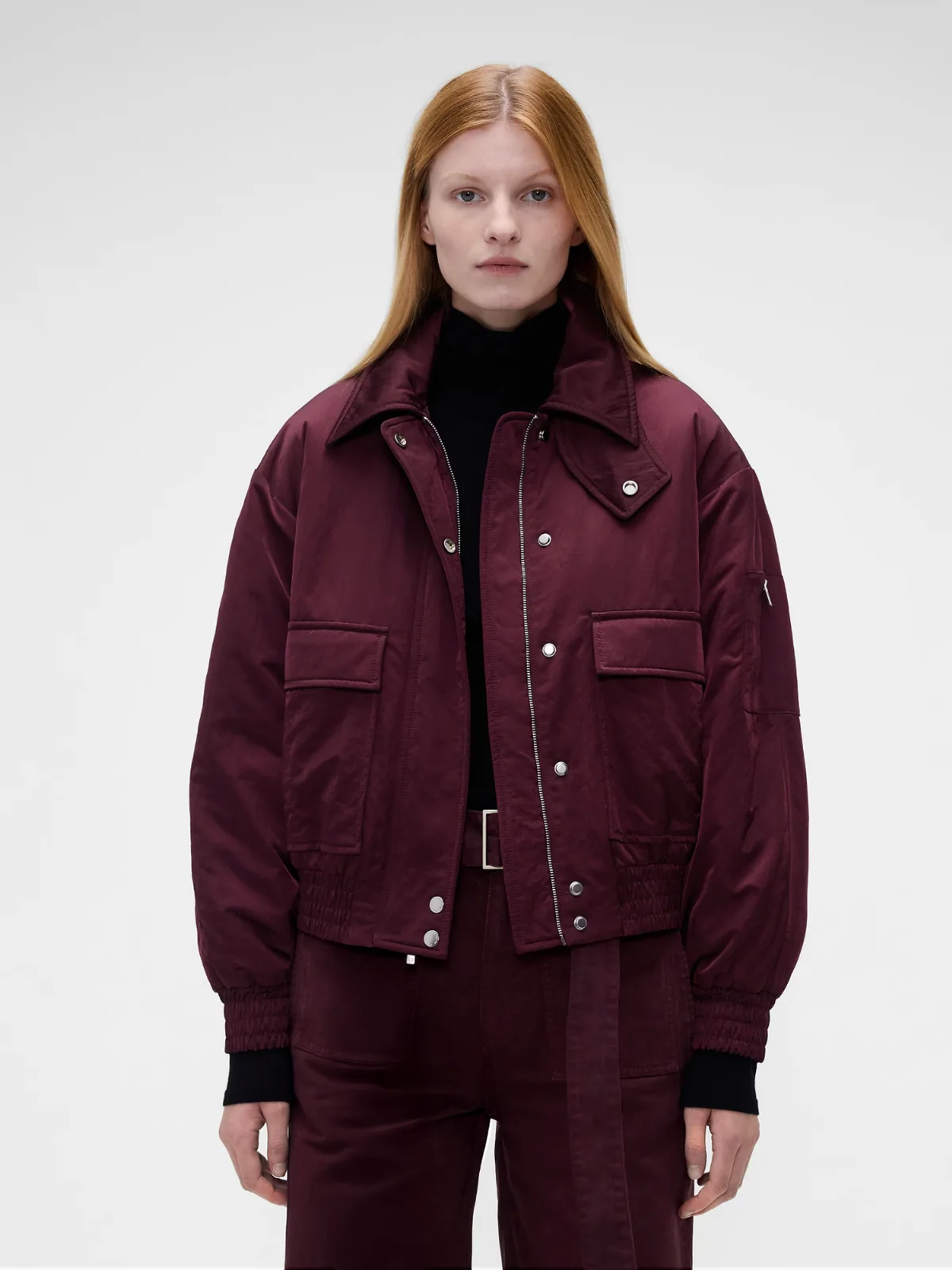 Gap x Victoria Beckham Oversized Satin Bomber Jacket by Gap