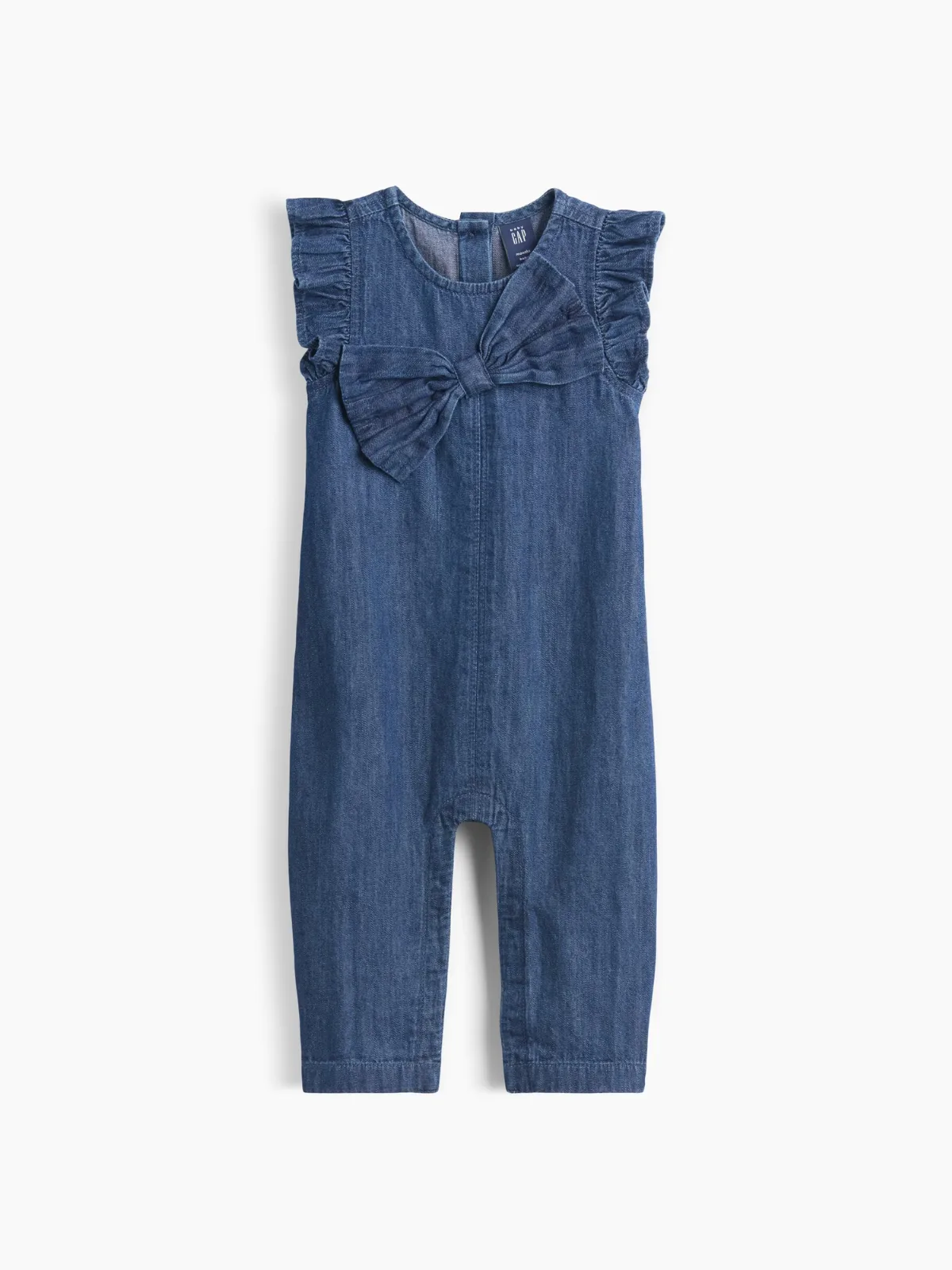 Baby Denim Bow-Front One-Piece by Gap