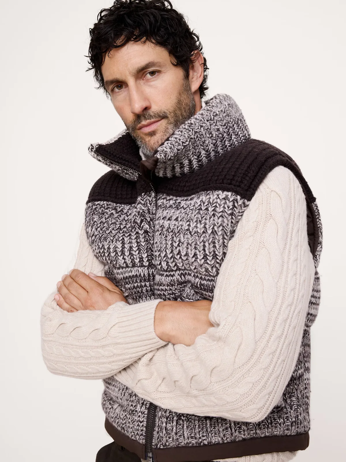 Wool-Cashmere Puffer Sweater Vest by Banana Republic