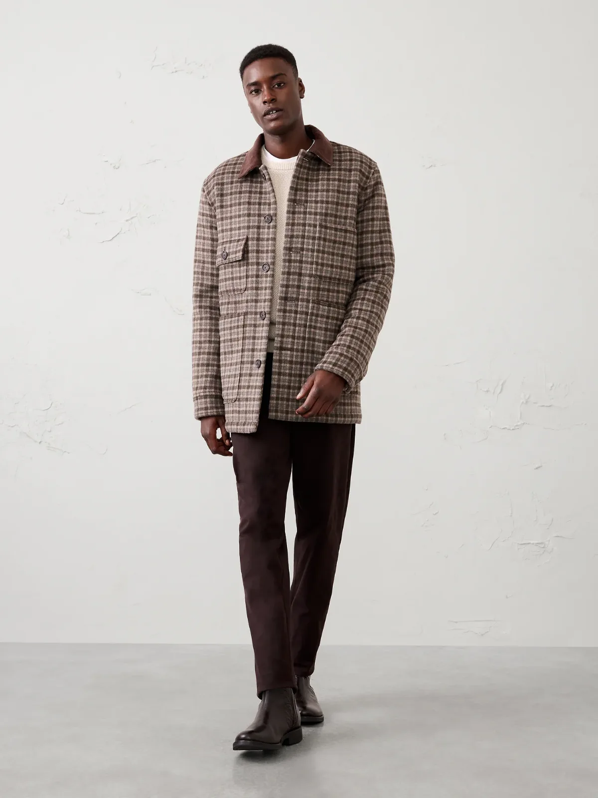 Wool-Blend Patterned Jacket