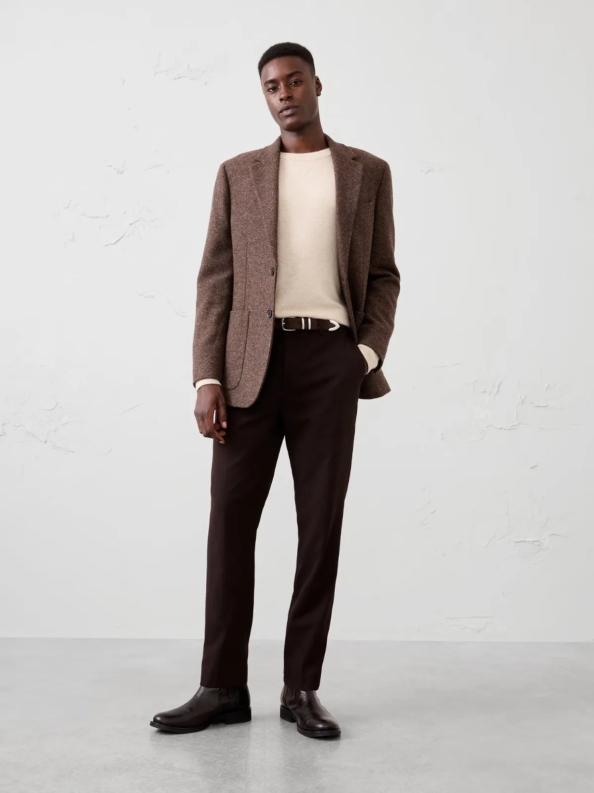 Polyester-Wool Blend Textured Jacket