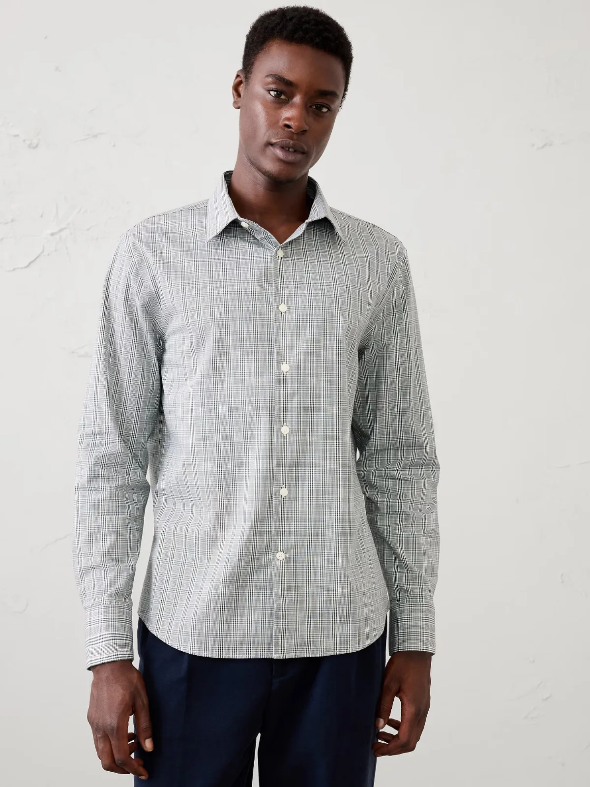 Slim-Fit Untucked Dress Shirt by Banana Republic