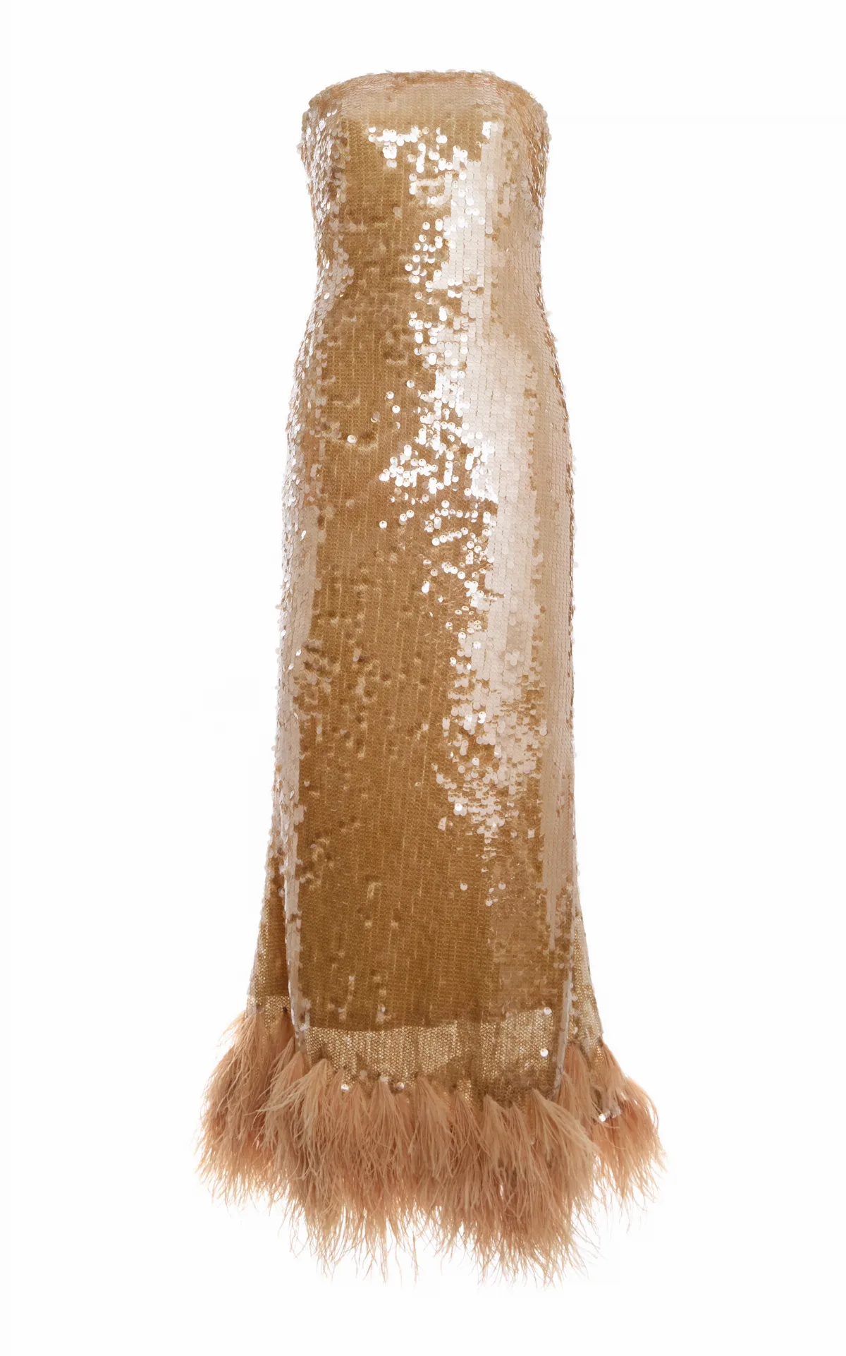Del Cielo Feather-Embellished Midi Dress by Andres Otalora
