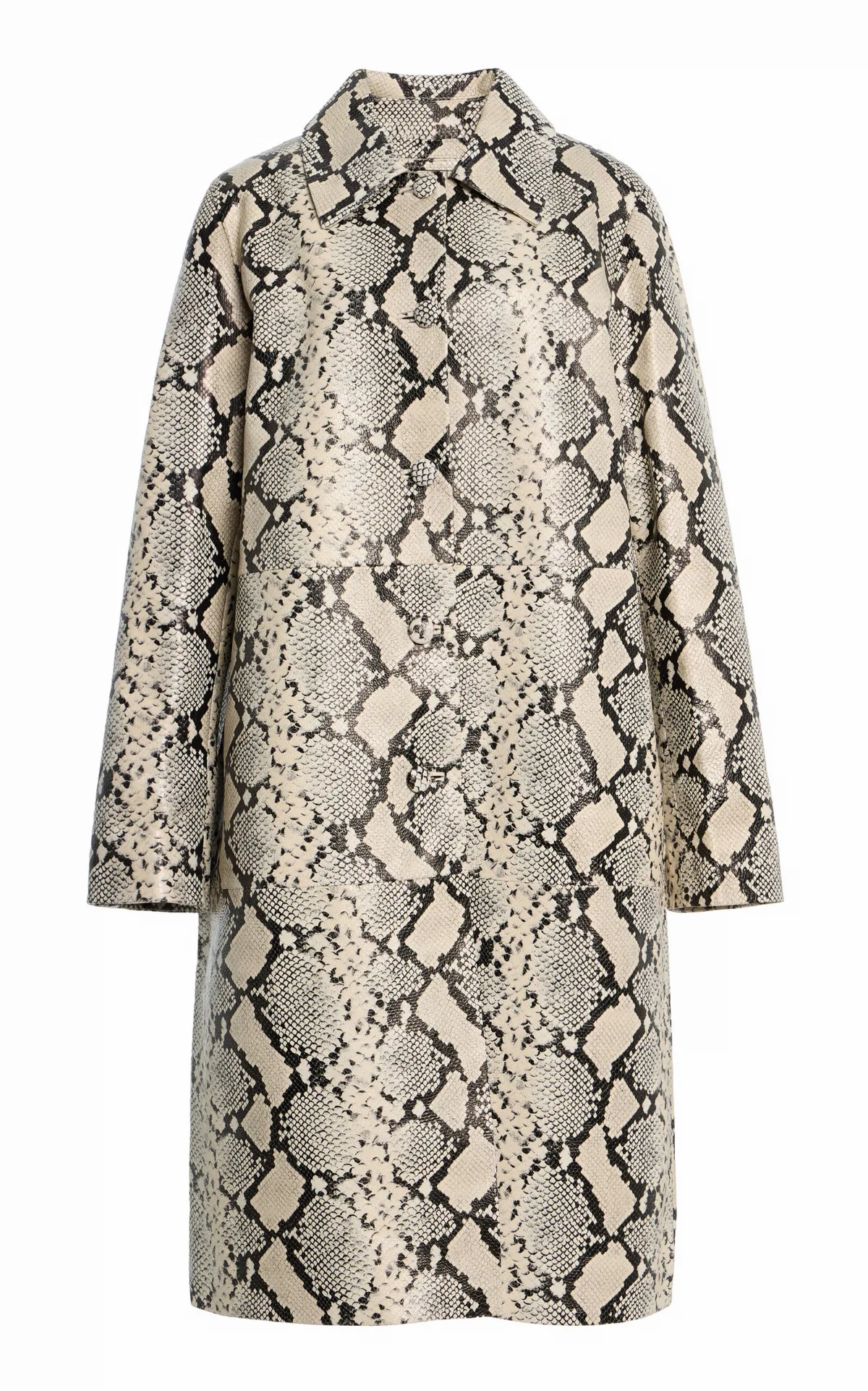 Snakeskin Leather Coat by Rhe