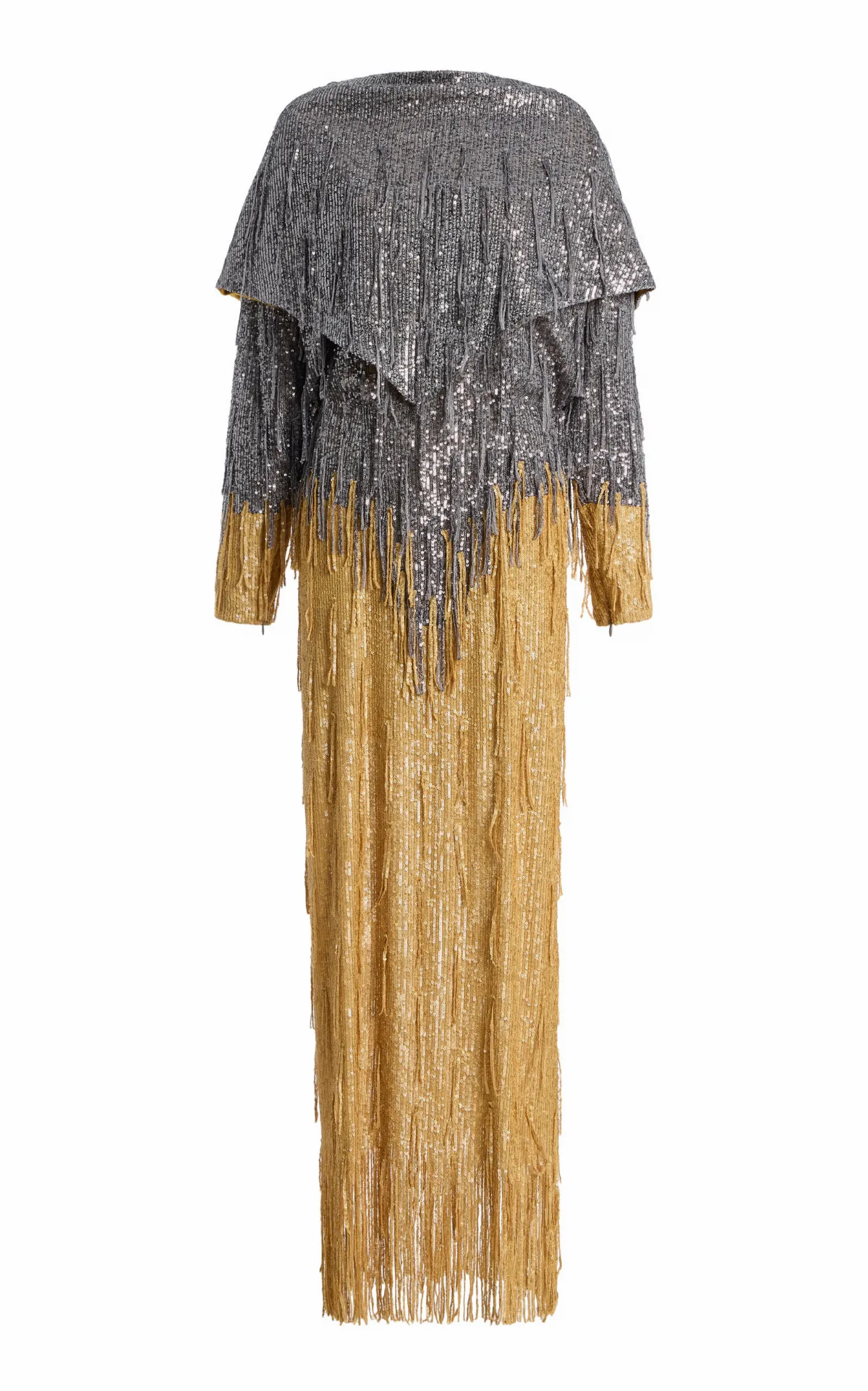Solar Sequined Satin Maxi Dress by Bevza