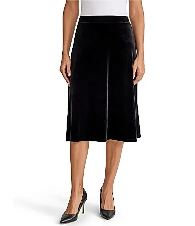 Pull on Velvet Midi Skirt by Kasper