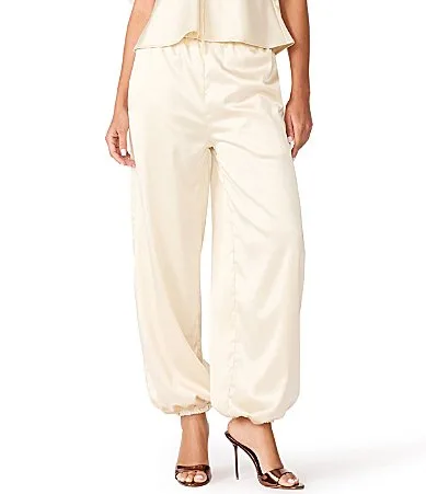 Halo Satin High Rise Pull-On Jogger Pants by Steve Madden