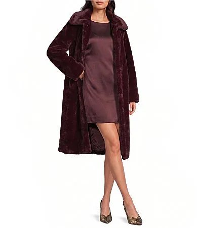 Faux Fur Snap Front Coat by Katherine Kelly