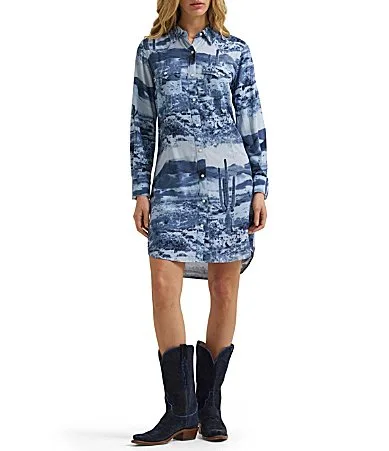 Long Sleeve Western Snap Dress by Wrangler