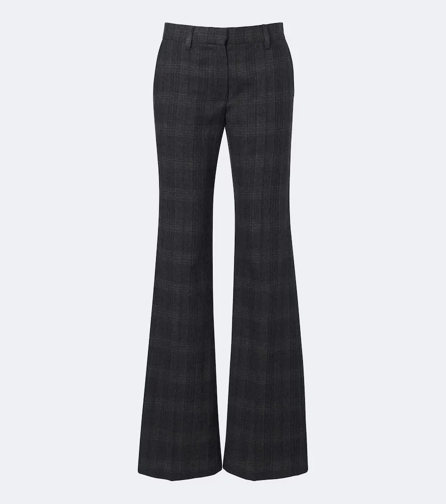 Plaid Virgin Wool Wide-Leg Pants by Magda Butrym