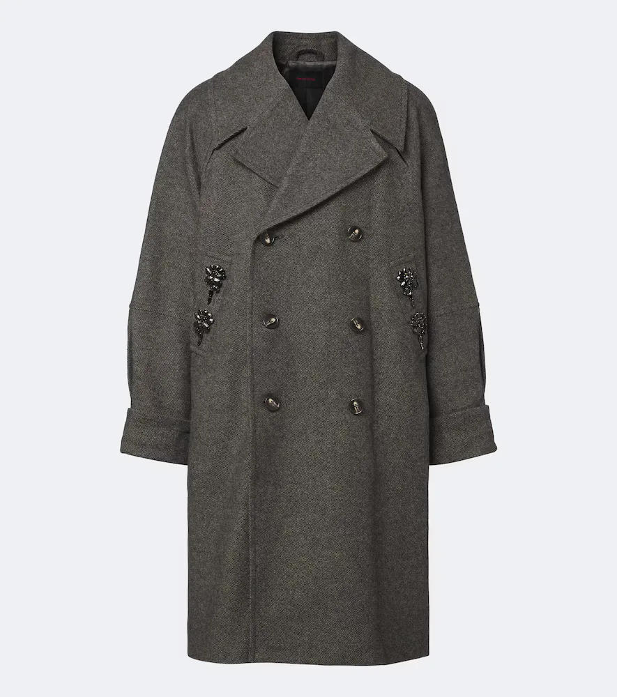 Embellished Oversized Wool-Blend Coat by Simone Rocha