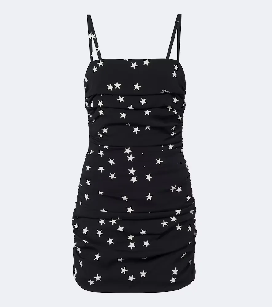Printed Ruched Silk-Blend Minidress by Dolce&Gabbana