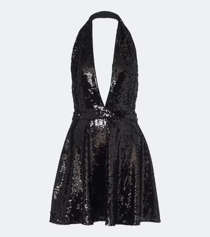 Sequined Halterneck Open-Back Minidress by Dolce&Gabbana