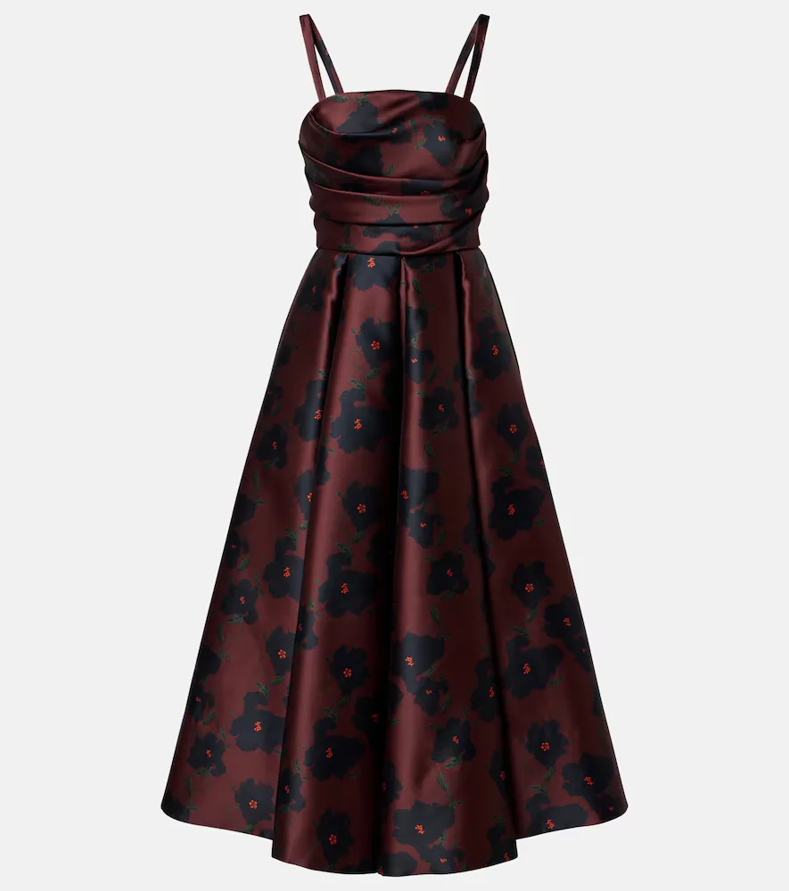 Jannie Floral Draped Bustier Dress by Emilia Wickstead
