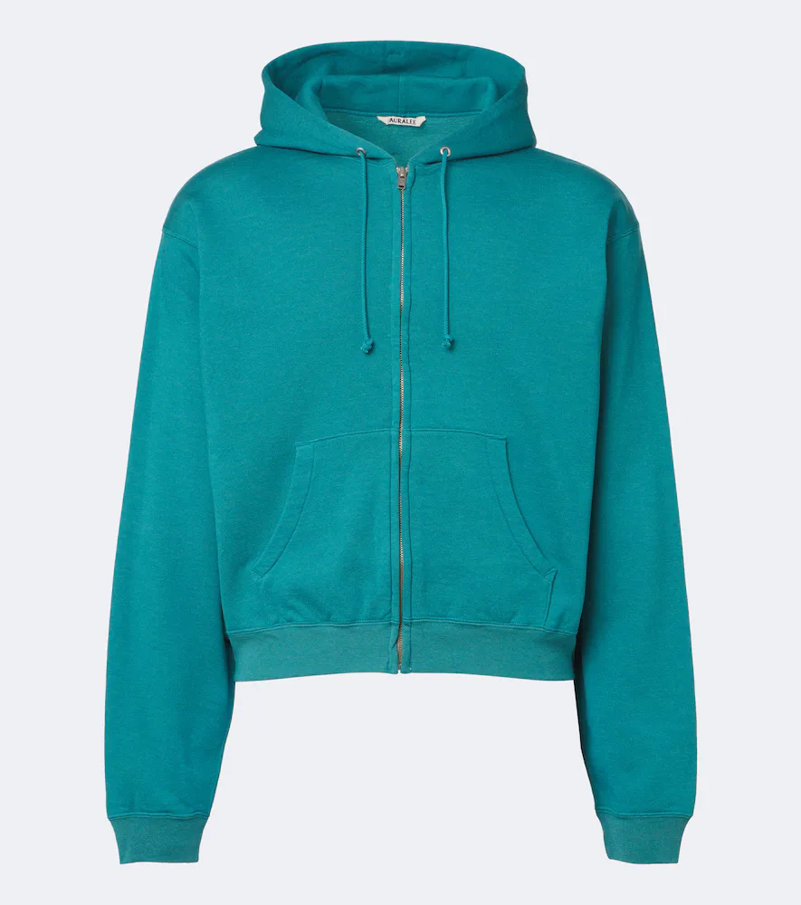 Cotton, Wool, and Silk Zip-Up Hoodie by Auralee