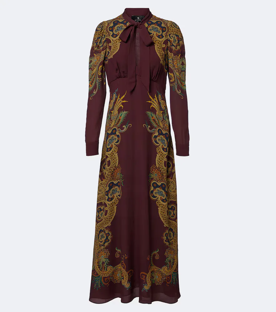 Printed Tie-Neck Maxi Dress by ETRO