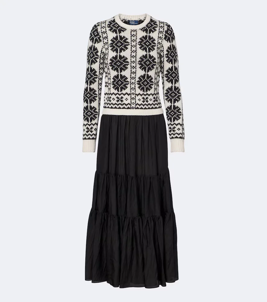 Wool, Cotton, Alpaca, and Silk Midi Dress by Polo Ralph Lauren