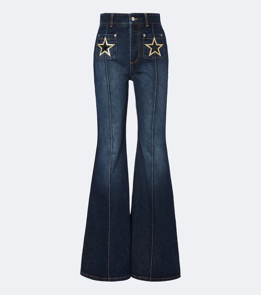 Faded Patch-Applique Flared Jeans by Dolce&Gabbana