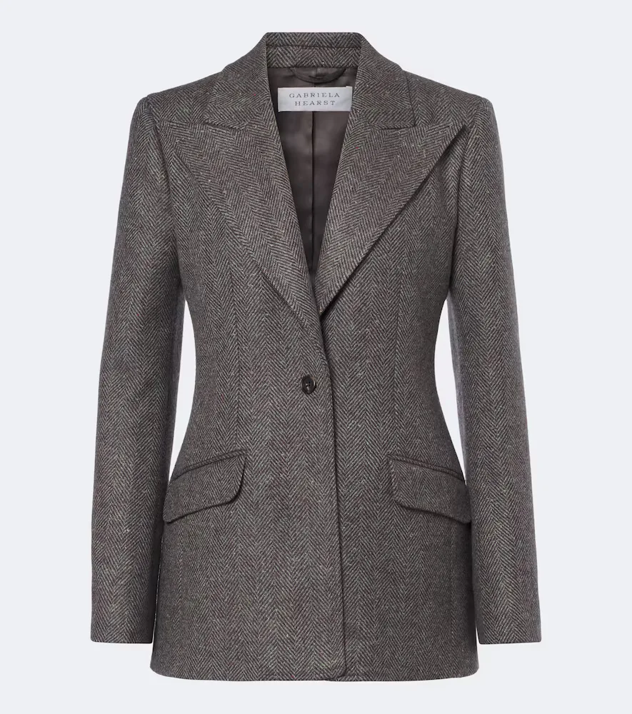 Leiva Herringbone Cashmere and Wool Blazer by Gabriela Hearst