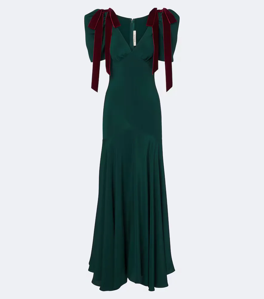 Bow-Detail Silk Crpe Maxi Dress by Rodarte