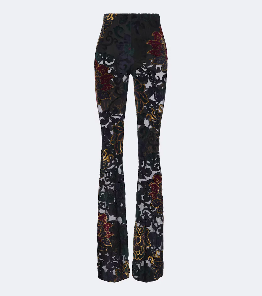 Devor Floral Sheer Flared Pants by ETRO