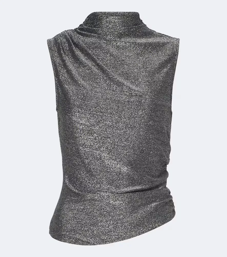 Mylie Jersey Lam Top by Veronica Beard