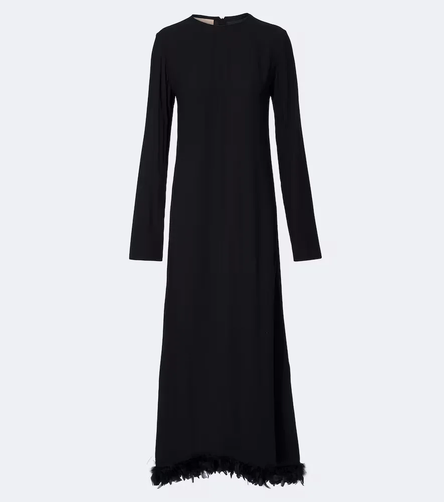 Feather-Trimmed Gown by Plan C