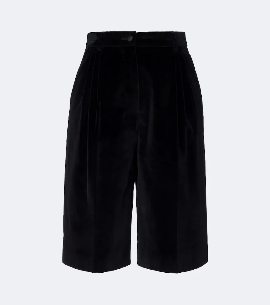 Cotton and Silk-Blend Velvet Bermuda Shorts by Dolce&Gabbana