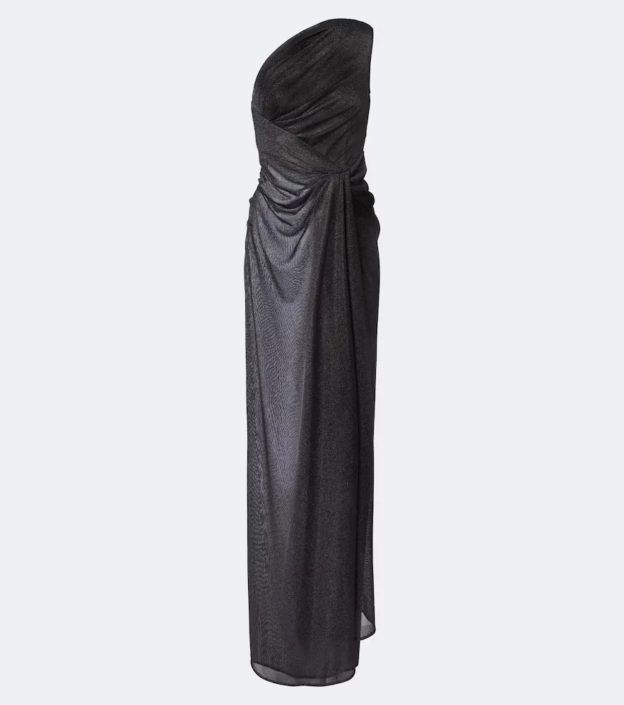 Gathered One-Shoulder Lam Gown by Dolce&Gabbana