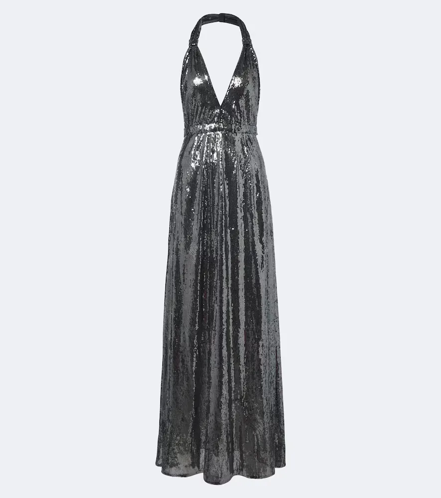 Sequined Halterneck Gown