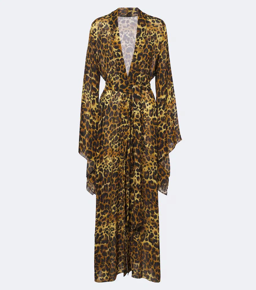 Leopard-Print Georgette Kaftan by Johanna Ortiz