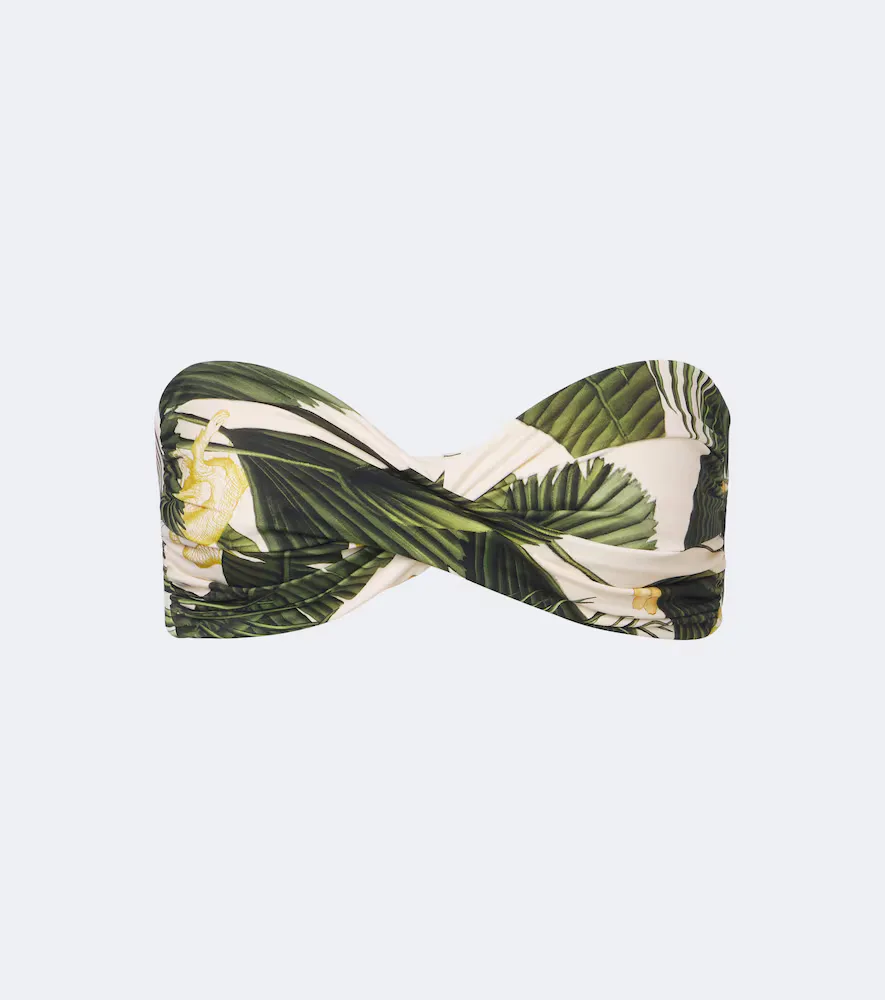 Printed Bandeau Bikini Top by Johanna Ortiz