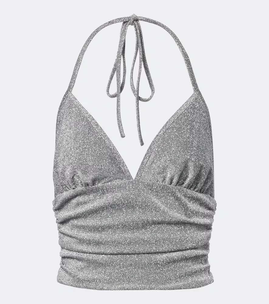 Ruched Halterneck Lamé Top by Dolce&Gabbana