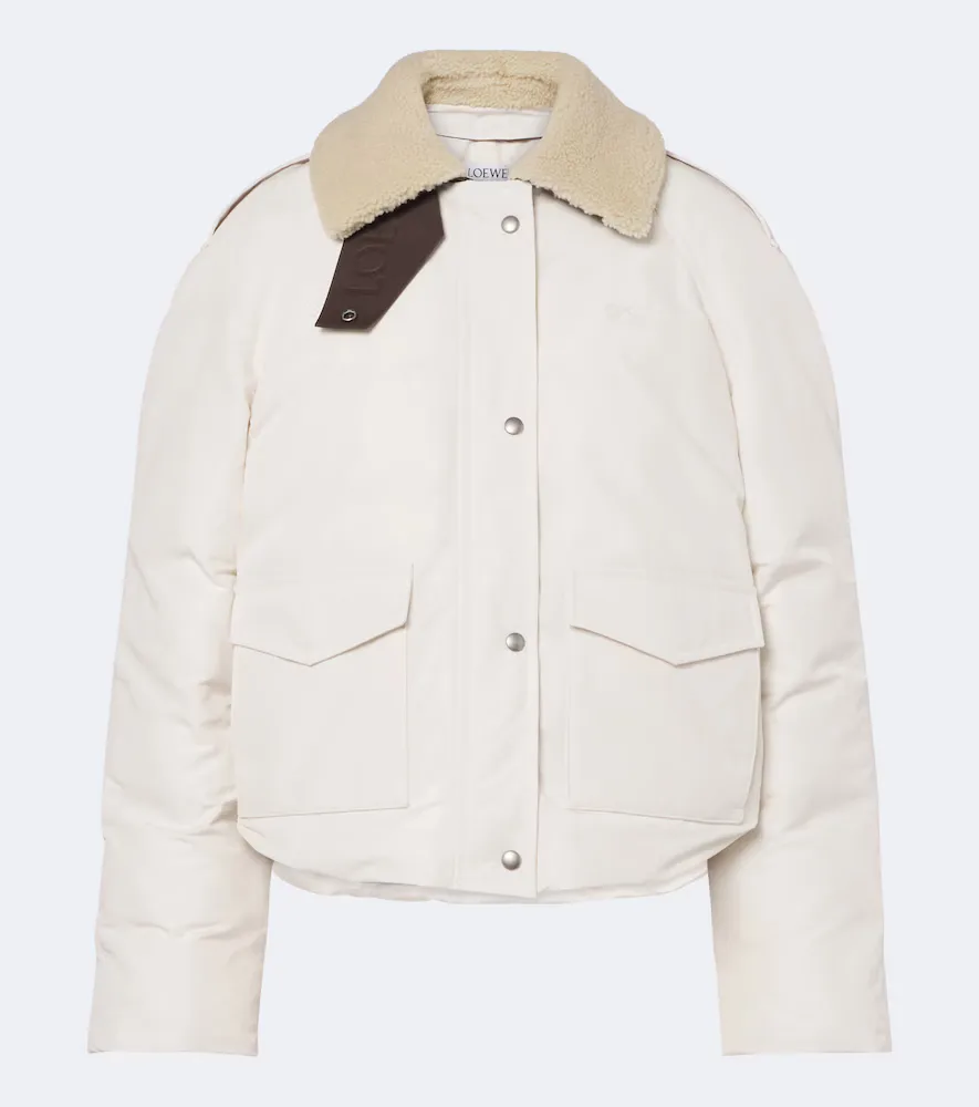 Shearling-Trimmed Cotton-Blend Blouson Jacket