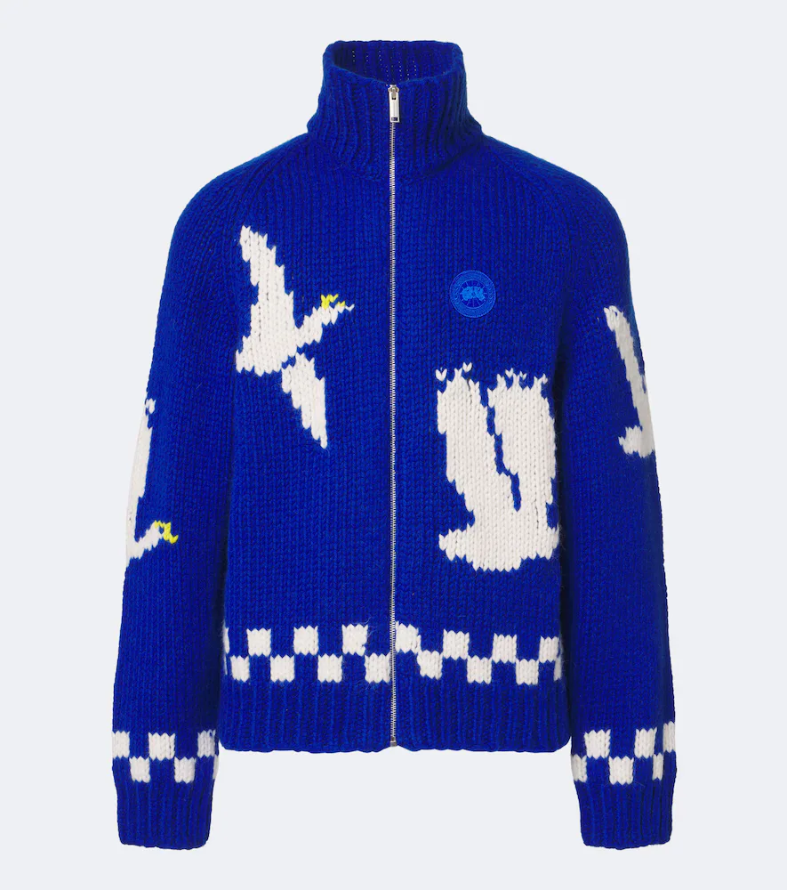 Intarsia Wool and Alpaca Zip-Up Cardigan by Canada Goose