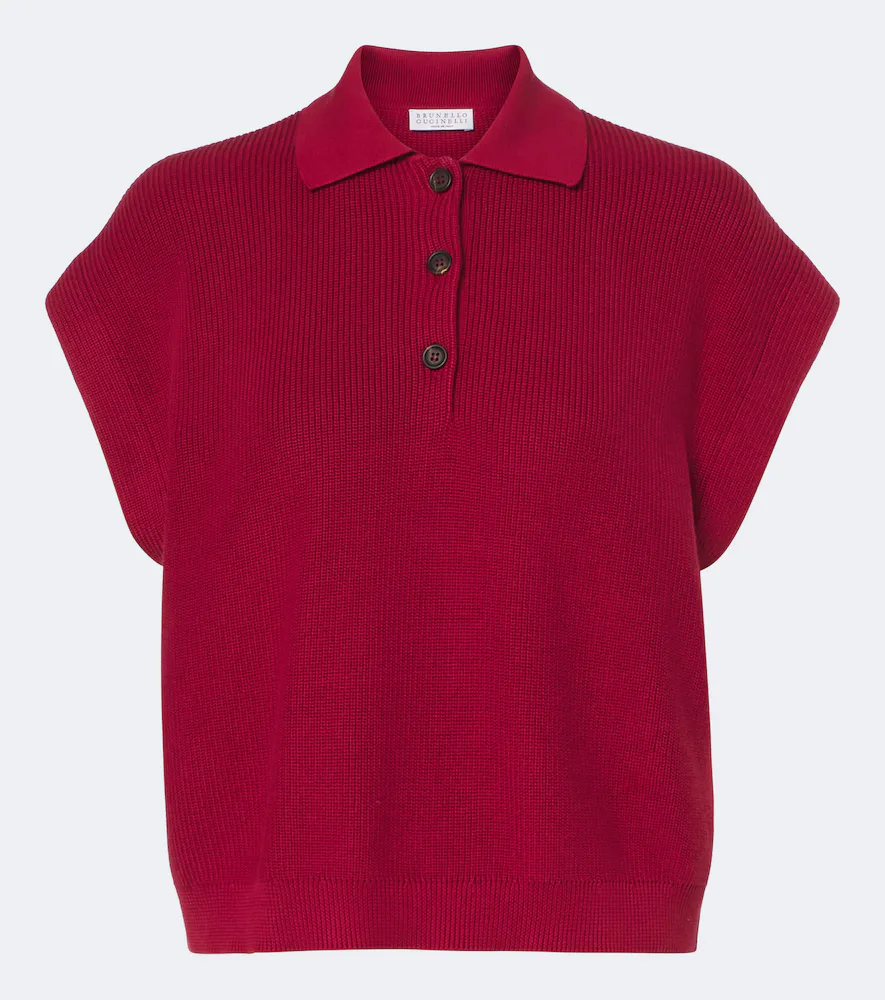 Cotton Polo Sweater by Brunello Cucinelli
