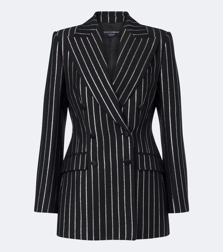 Striped Double-Breasted Wool-Blend Blazer by Dolce&Gabbana