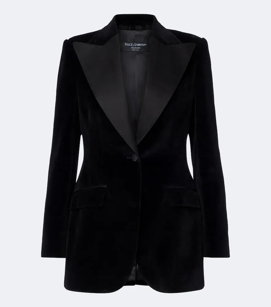 Cotton and Silk-Blend Velvet Tuxedo Jacket by Dolce&Gabbana