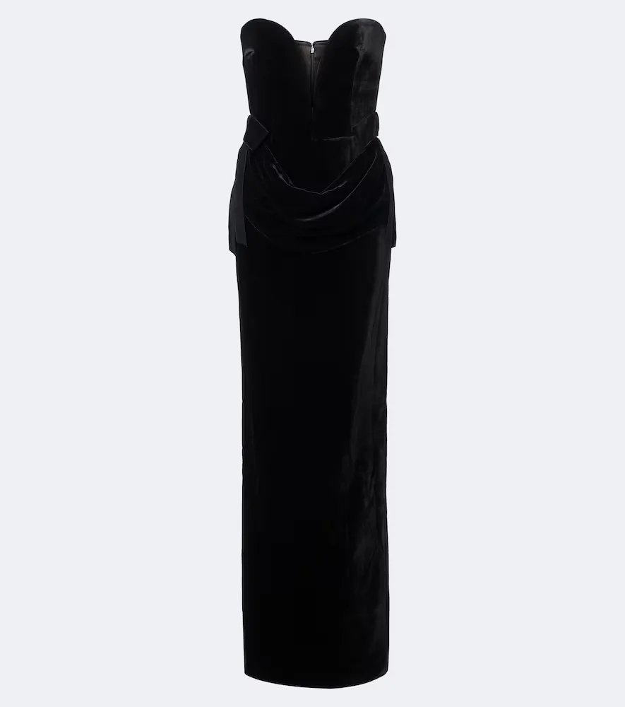 Delphis Velvet Bustier Gown